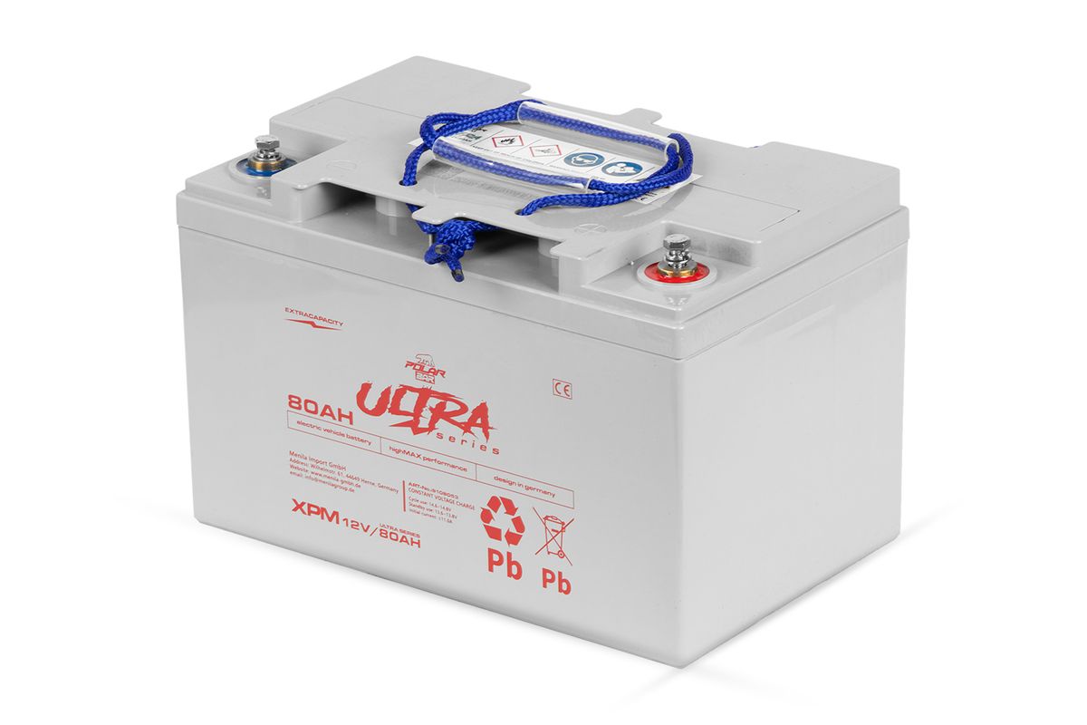 Polar Bär 12V 80Ah blygel XPM Batteri for elbil og transport