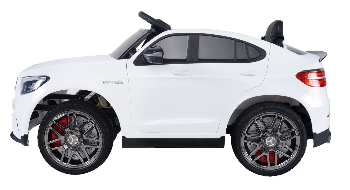 Elbil for barn Mercedes AMG GLC 63S Coupé - hvit/sort