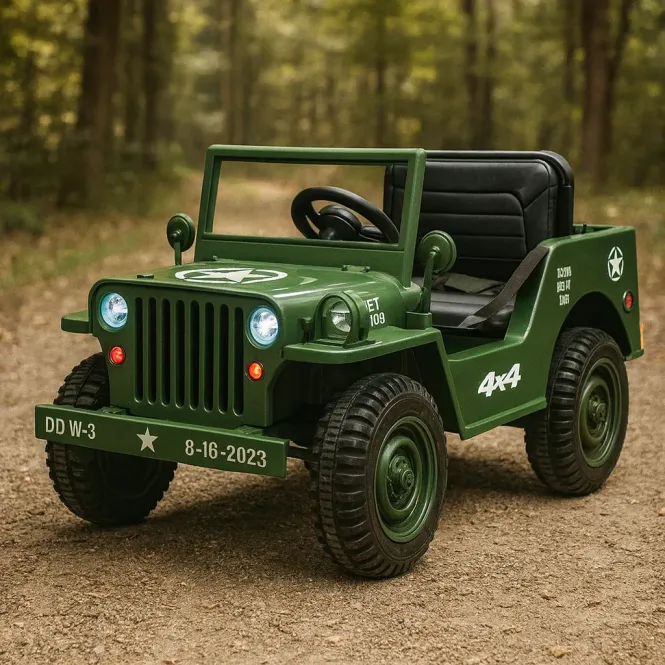 Hovedbilde Azeno militærjeep med 4x12v motor, skinnsete og ...