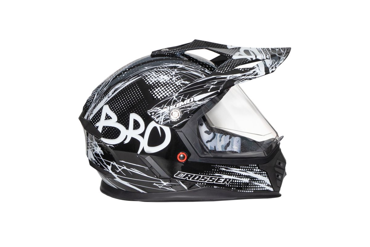 Kimo BRO V2 barn crosshjelm sort med visir ECE R22-06
