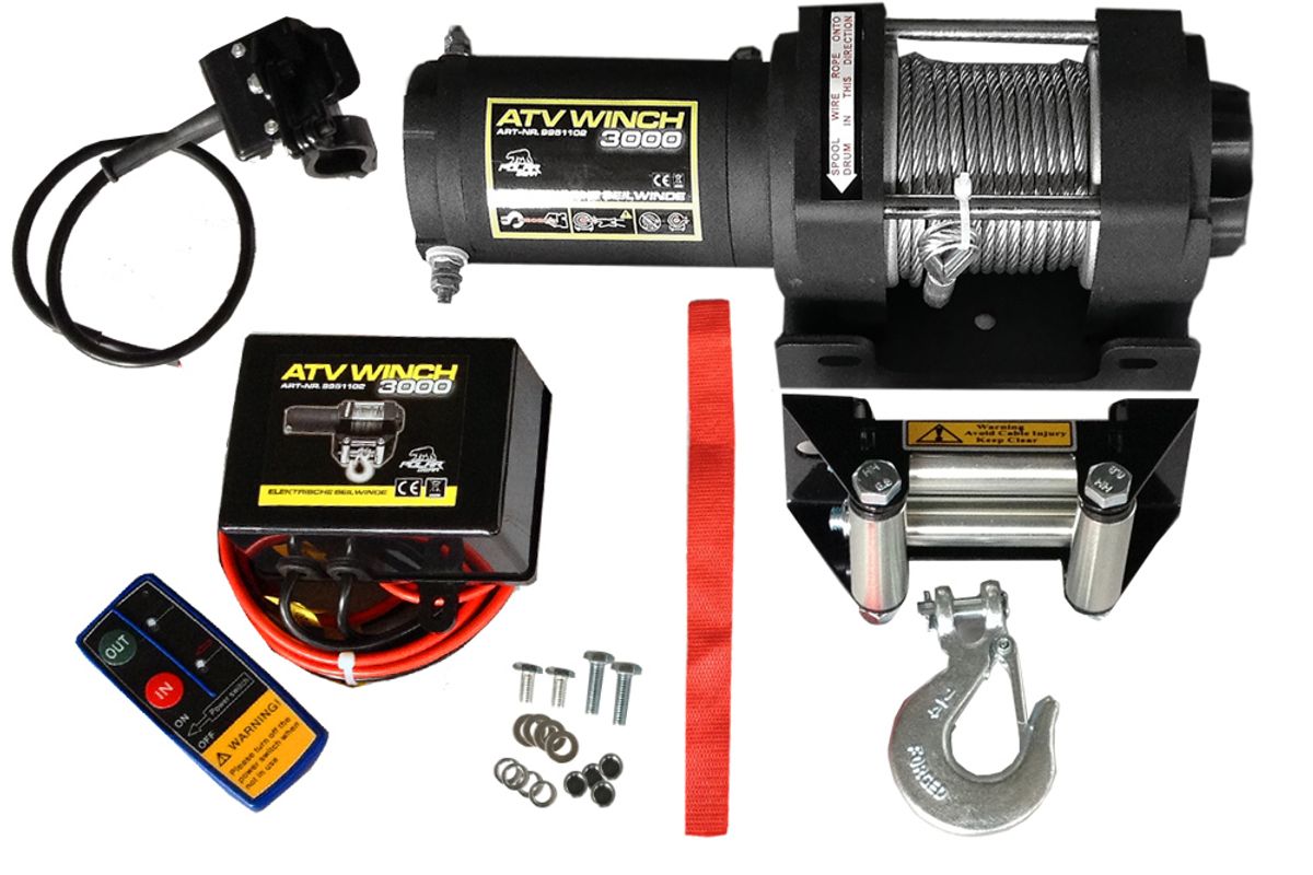 ATV vinsj 12V 3000lbs m/fjernkontroll