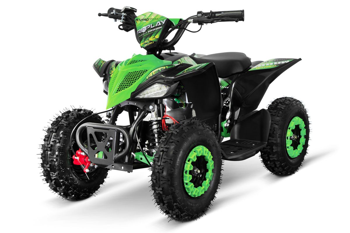 Replay 1000W el-barnequad med LED og revers