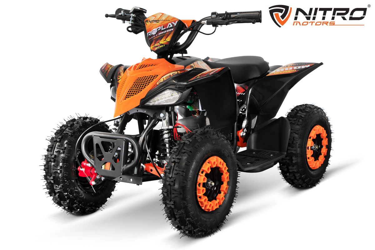 Replay 1000W el-barnequad med LED og revers