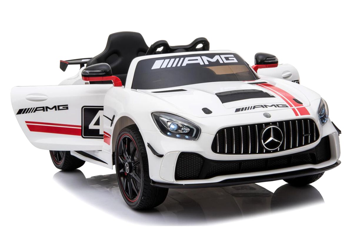 Mercedes GT4 Luxus barnebil 12V med LED-felger og elektrisk styring