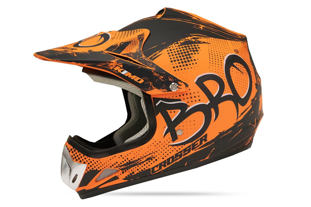 Kimo BRO barn crosshjelm matt oransje CE EN 1078